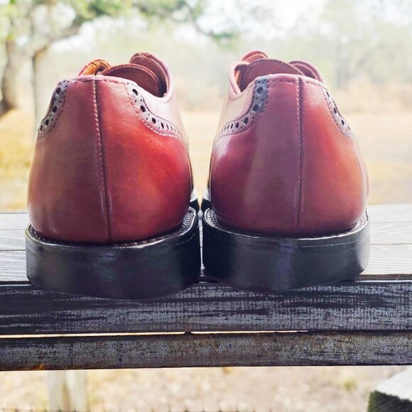 Allen Edmonds 9.5-D Comfort Orthotic Burnished Brown Leather Brogue Derby Cap To main image 5